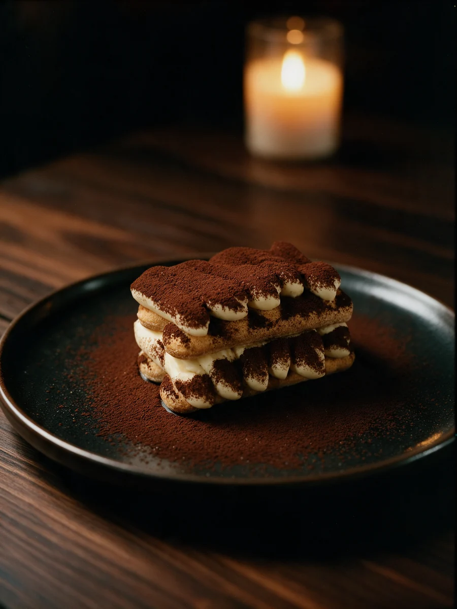 Il tiramisù fatto in casa, con la candela ormai consumata